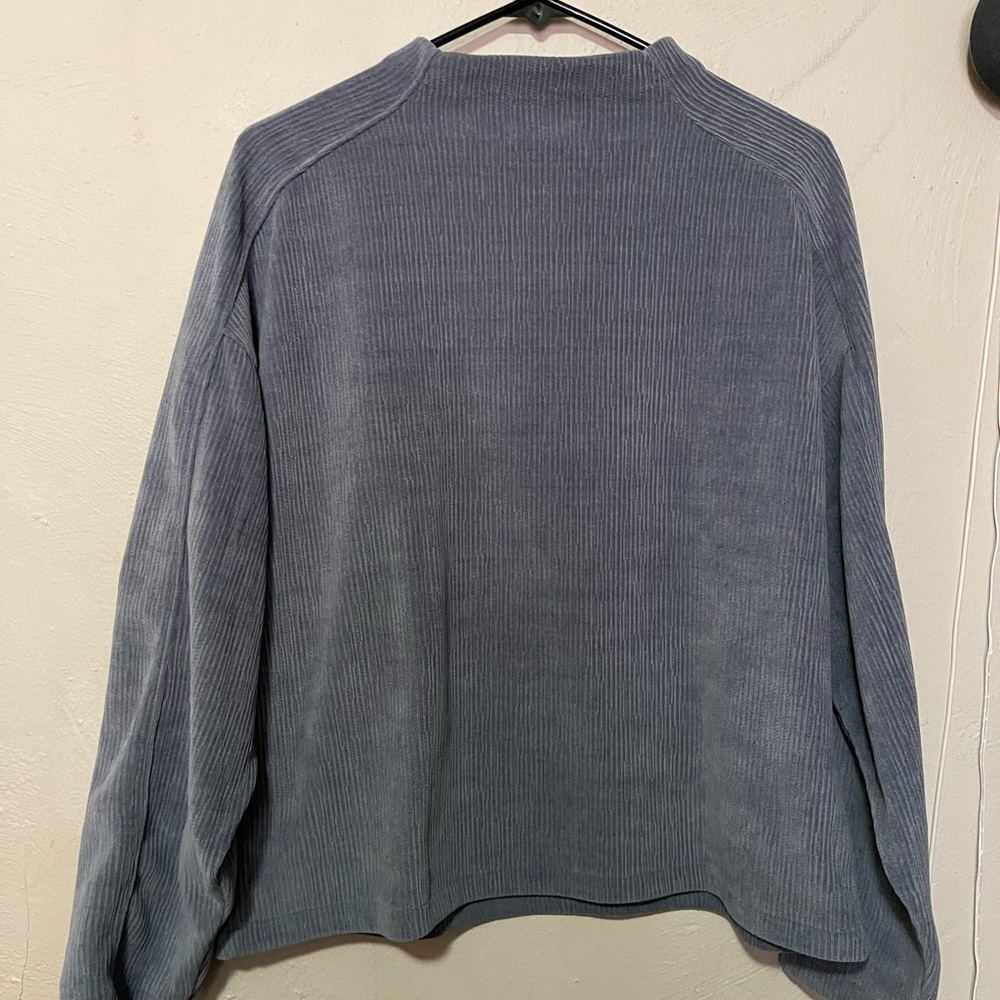 Madewell Blue Ribbed Sweater - Picture 4 of 7